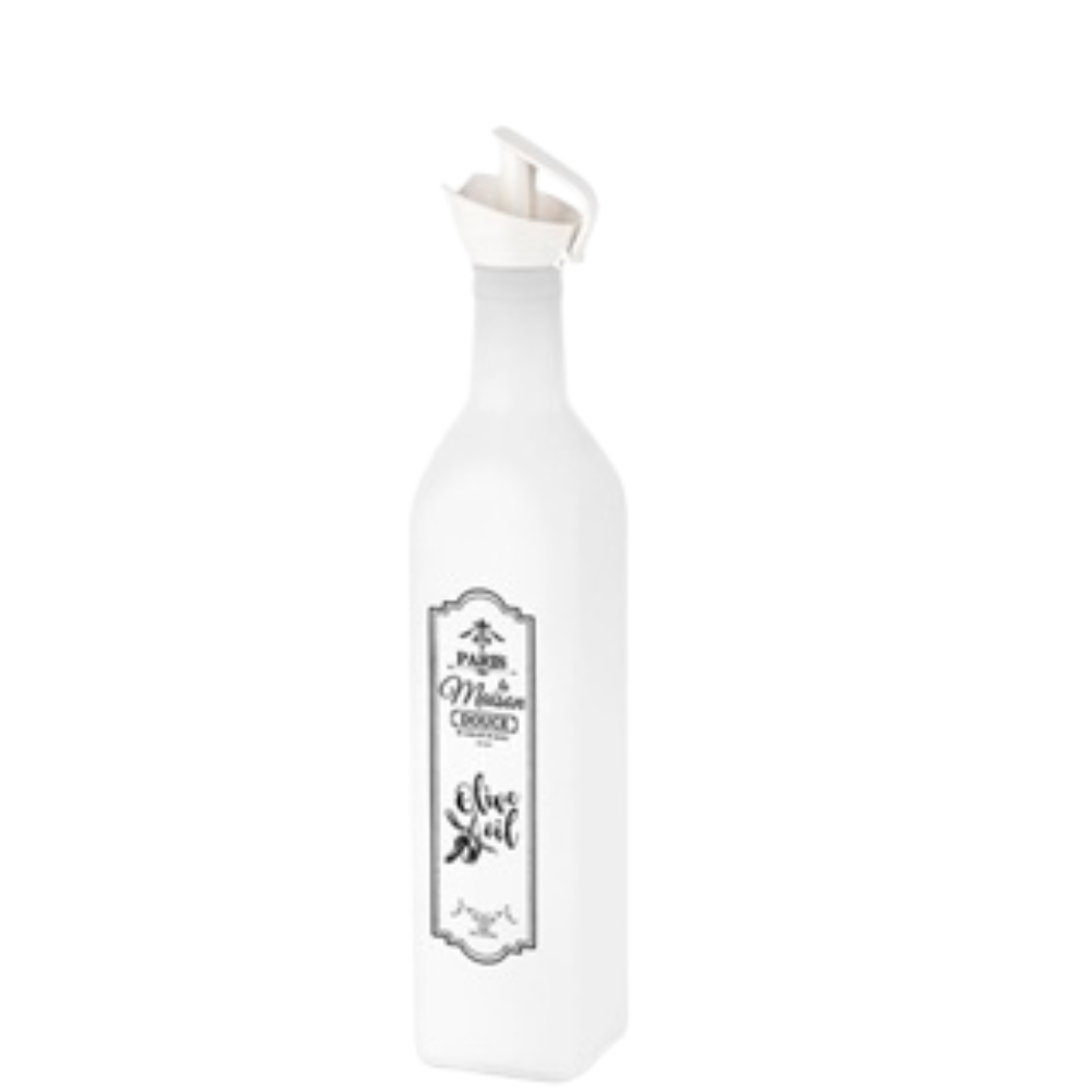 Porta Vinagre Azeite Galheteiro 2 Núcleos Vidro Decorado c/ Bico 500ML (GT004)