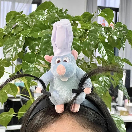 Disney-Ratatouille Desenhos Animados Boneca De Pelúcia Hairband, Francês De ab