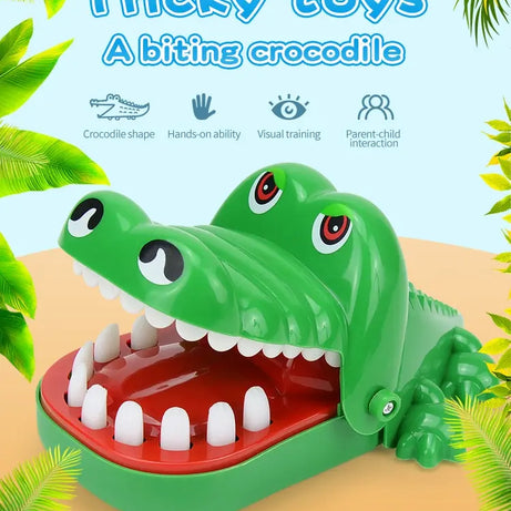 Crocodilo dentes brinquedos para crianças, jacaré mordendo dedo, jogos de dent