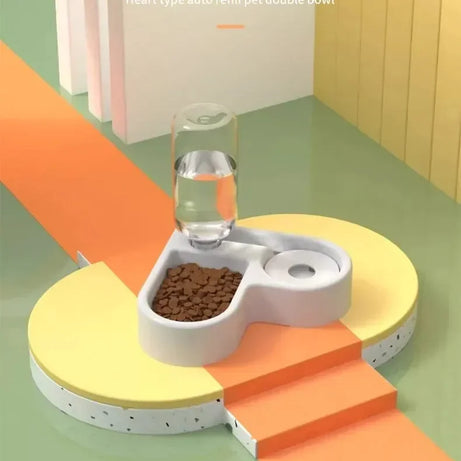 Tigela de comida dupla com alimentação Pet, adequada para gatos e cães pequen