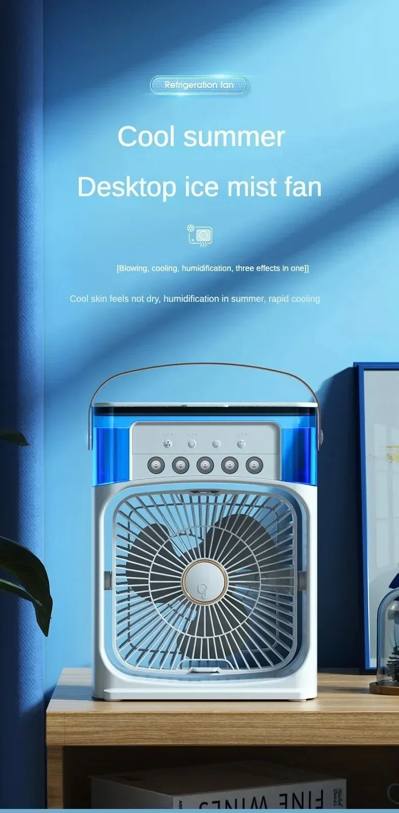 Ventilador portátil do umidificador do ar, refrigerador de ar pequeno, hidrocoo