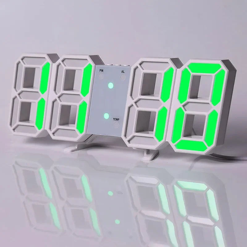 3D LED Digital Despertador, Relógio de parede, Hora, Dados, Temperatura, Casa,