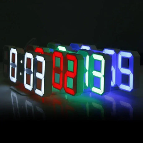 3D LED Digital Despertador, Relógio de parede, Hora, Dados, Temperatura, Casa,