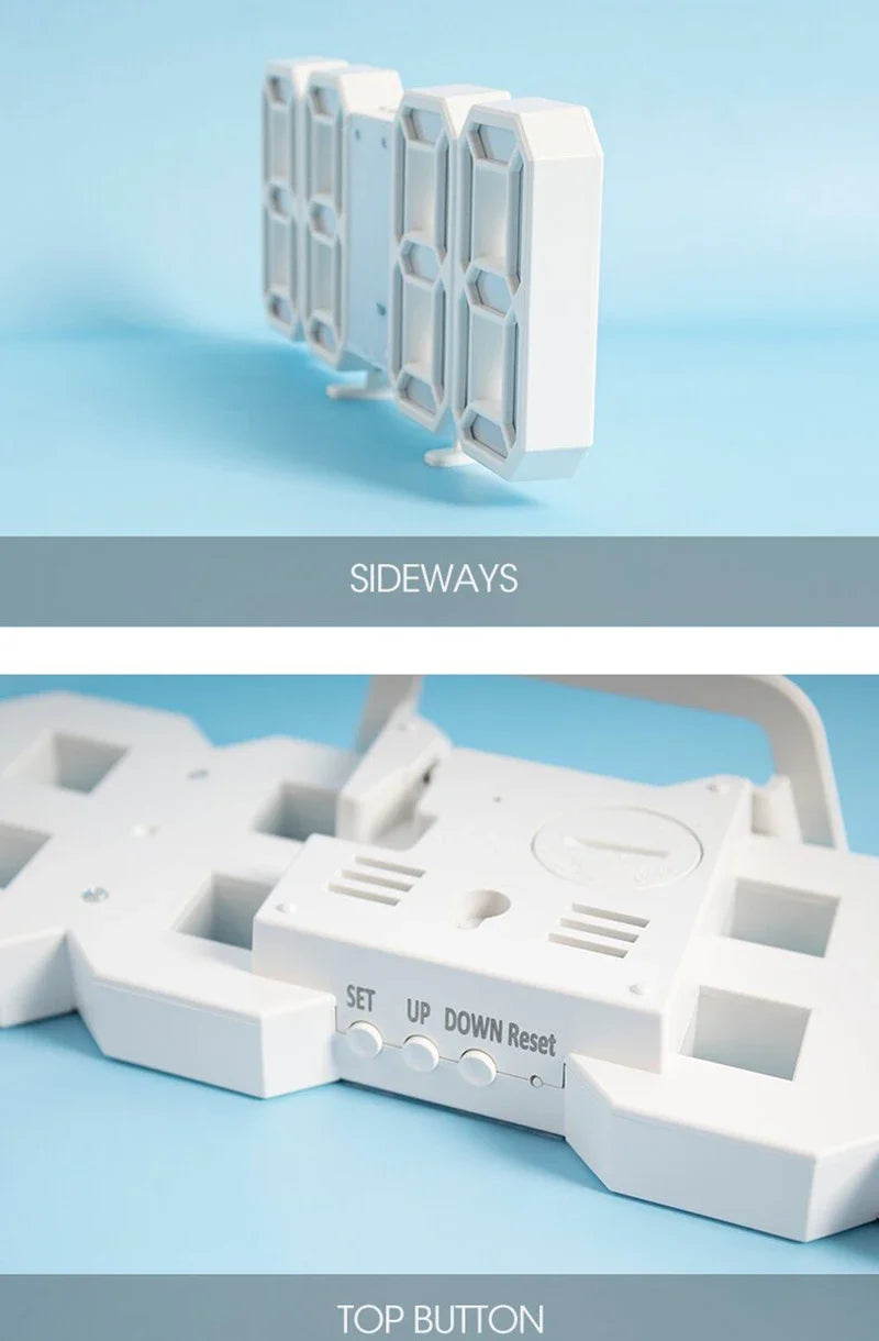 3D LED Digital Despertador, Relógio de parede, Hora, Dados, Temperatura, Casa,