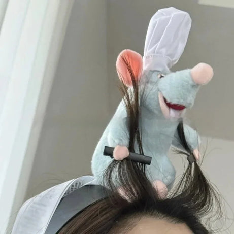 Disney-Ratatouille Desenhos Animados Boneca De Pelúcia Hairband, Francês De ab