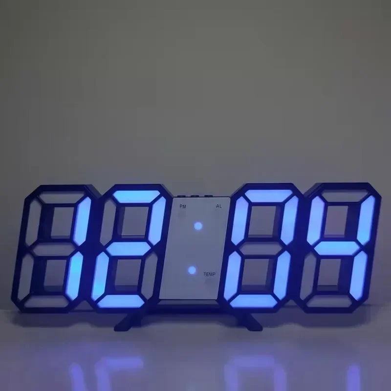 3D LED Digital Despertador, Relógio de parede, Hora, Dados, Temperatura, Casa,