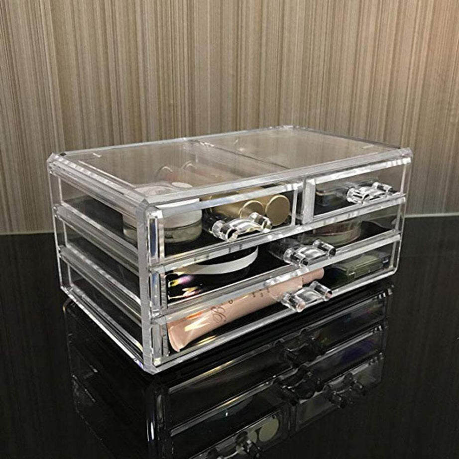 PORTA JOIAS E MAQUIAGEM EM ACRILICO ORGANIZADOR CAIXA PARA BATOM LAPIS ESMALTE C