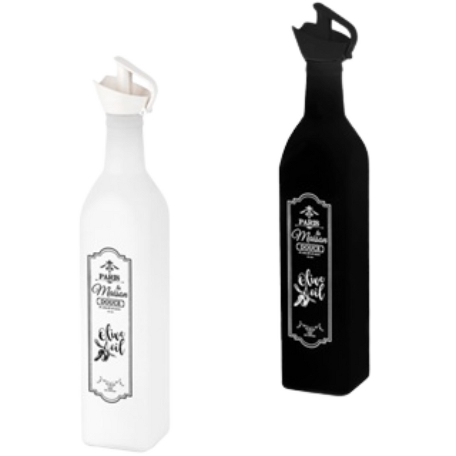 Porta Vinagre Azeite Galheteiro 2 Núcleos Vidro Decorado c/ Bico 500ML (GT004)